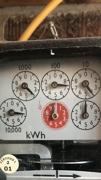 Old electricity meter reading