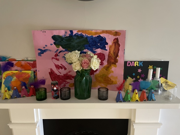 If you have a mantlepiece what do you have on it?