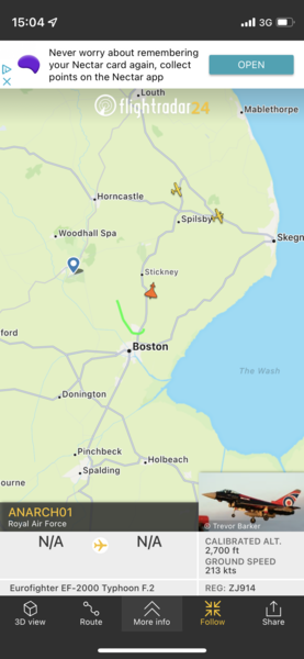 FlightRadar24 - high traffic following invasion