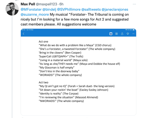 Maya Forstater Tribunal March 2022- Thread 3