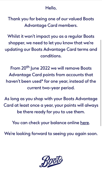 To ask you to use up your boots points