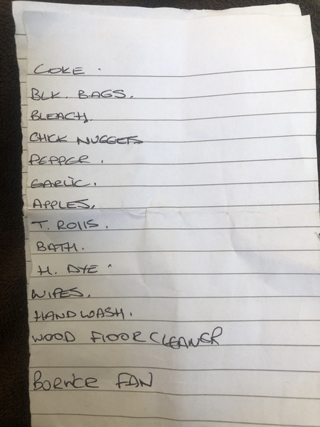 I found a shopping list!