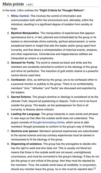8 tactics of thought reform.