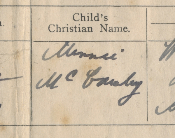 Help decipher writing old baptism certificate