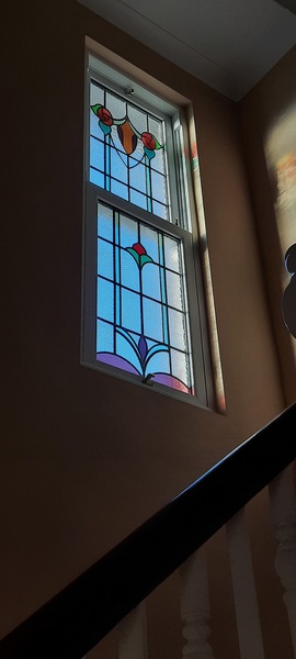1930s house and encapsulated stained glass