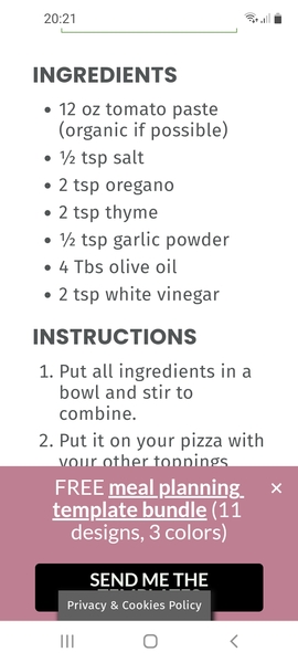 Home made pizza - tomato sauce