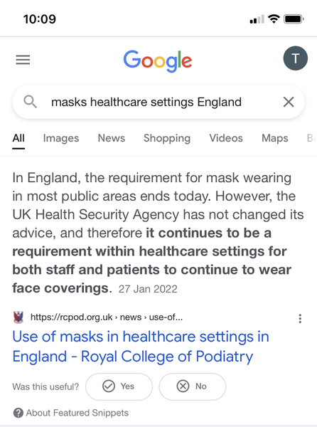 Not to wear a mask?