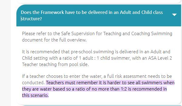 Asked to leave poolside during 3-yr olds swimming lesson