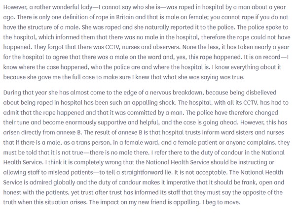 To think most women would prefer to be on a single-sex ward as hospital in patients?