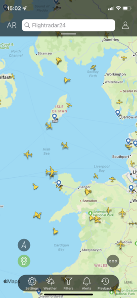 FlightRadar24 - high traffic following invasion
