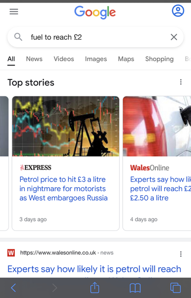 fuel to reach £2.00 per litre and possibly £2.50
