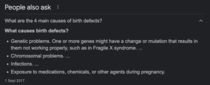 To say that Downs syndrome is a birth defect?