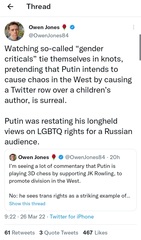 JKR being burned again thanks to Putin