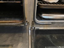 Range cooker: oven door misalligned while moving and doesn't close anymore!