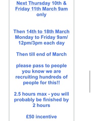 Earn £10 a day - Marching into March