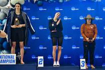 Female swimmers beaten by transgender athlete stage podium protest at ‘unfair’ result