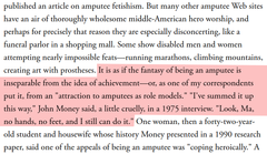 Atlantic piece from 2000 on people obsessed with becoming amputees