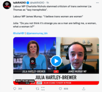 Labour MP for Ealing James Murray "I believe trans women are women"