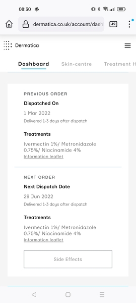 Rosacea Type 2 - Soolantra/Ivermectin/Dermatica