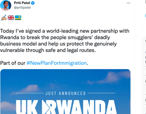 Asylum seekers to the UK sent to Rwanda