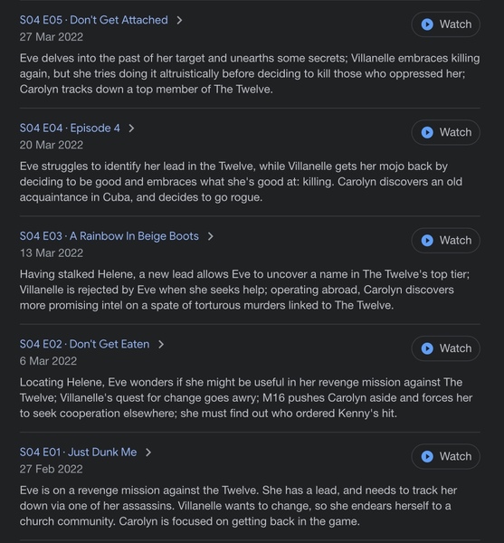 Killing Eve S4 - Discussion thread (with spoilers)