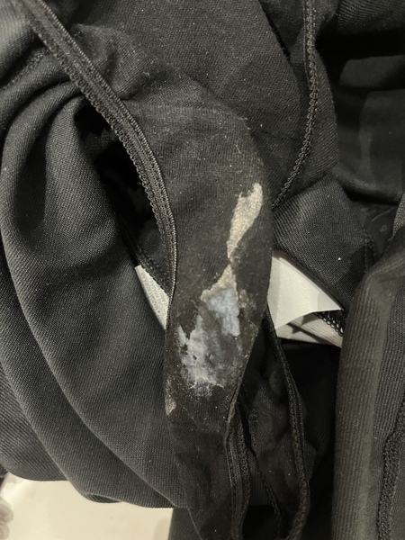 a lot of White Discharge one day before AF (TW pic attached)