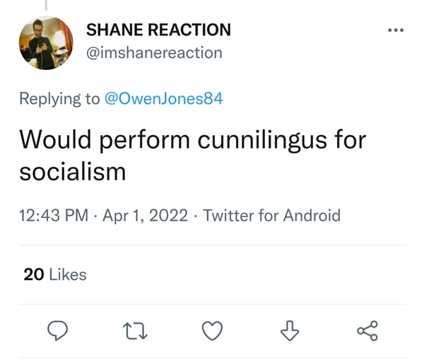 Owen Jones is very cross.
