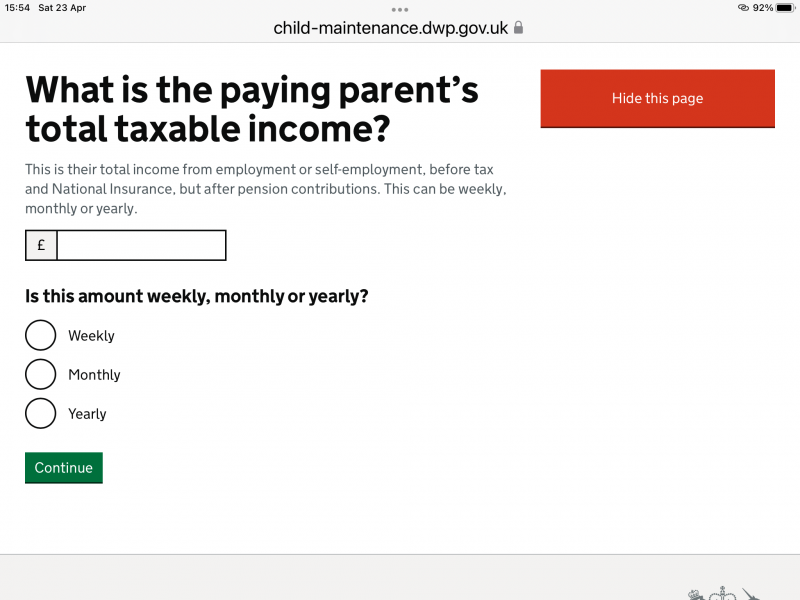 Can someone settle this Child maintenance debate?
