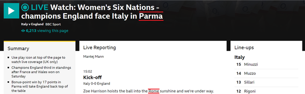 To thibk the BBC should know where the Six Nations match they're commentating on is being played?