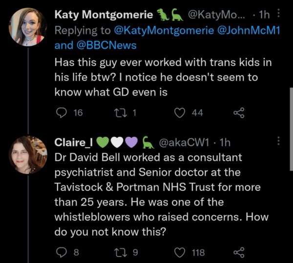 JKR tweets about Dr David Bell