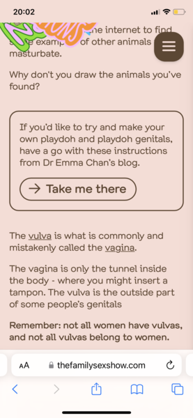 To update about The Family Sex Show