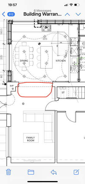 Open plan with 2 different types of flooring (plan attached)