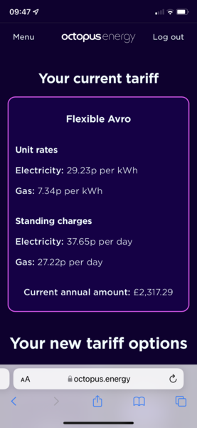 What is your new electricity unit price?