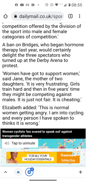 Times article - Emily Bridges not a threat to women's sport