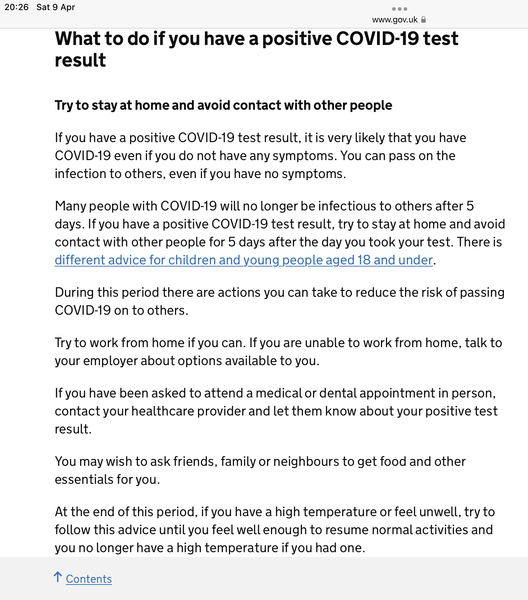 To not test for covid if you feel unwell?