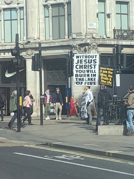 Religious preachers shouldn't be shouting and screeching in the street..