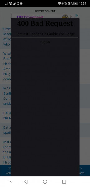 AIBU to be annoyed with "400 Bad request" instead of threads actually loading?