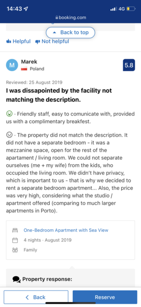 To feel disappointed we paid so much for this accommodation