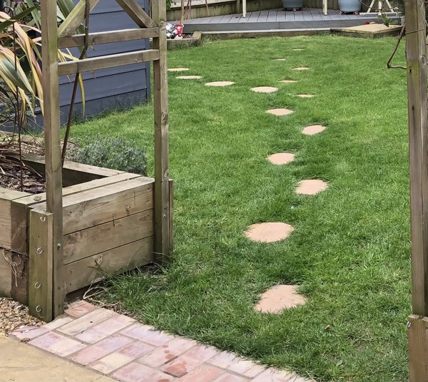 Paving to garden office