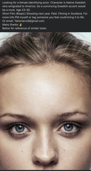 "Female identifying actor"