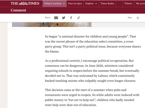 To think that everyone who told those with preschool children in 2020/21 to get a puddlesuit and that lockdown wasn’t that bad needs to read this