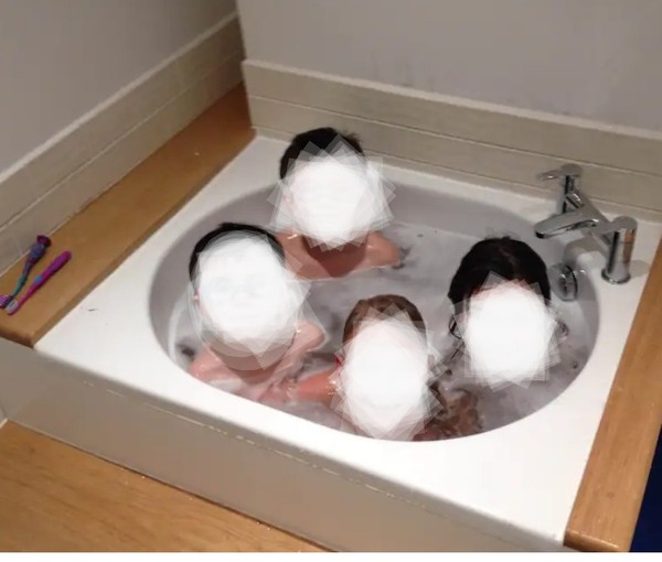 Bathtub in a bedroom