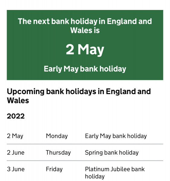To not want another bank holiday?