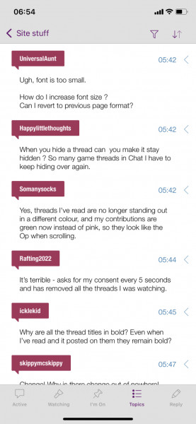 Username colour change on the app / app not working 