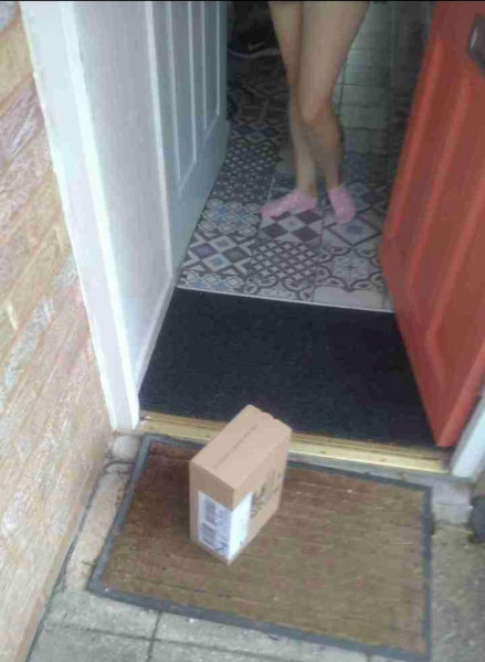 Delivery man has taken photo of me sunbathing  