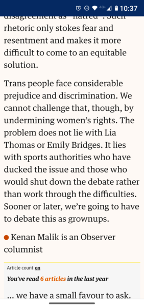 Observer article - From pool to track: disputes over trans athletes mustn’t make everyone a loser