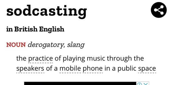 To think that playing your music out loud in public shouldn't be tolerated?