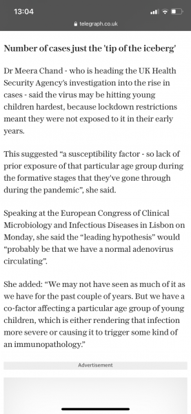 Hepatitis outbreak in children