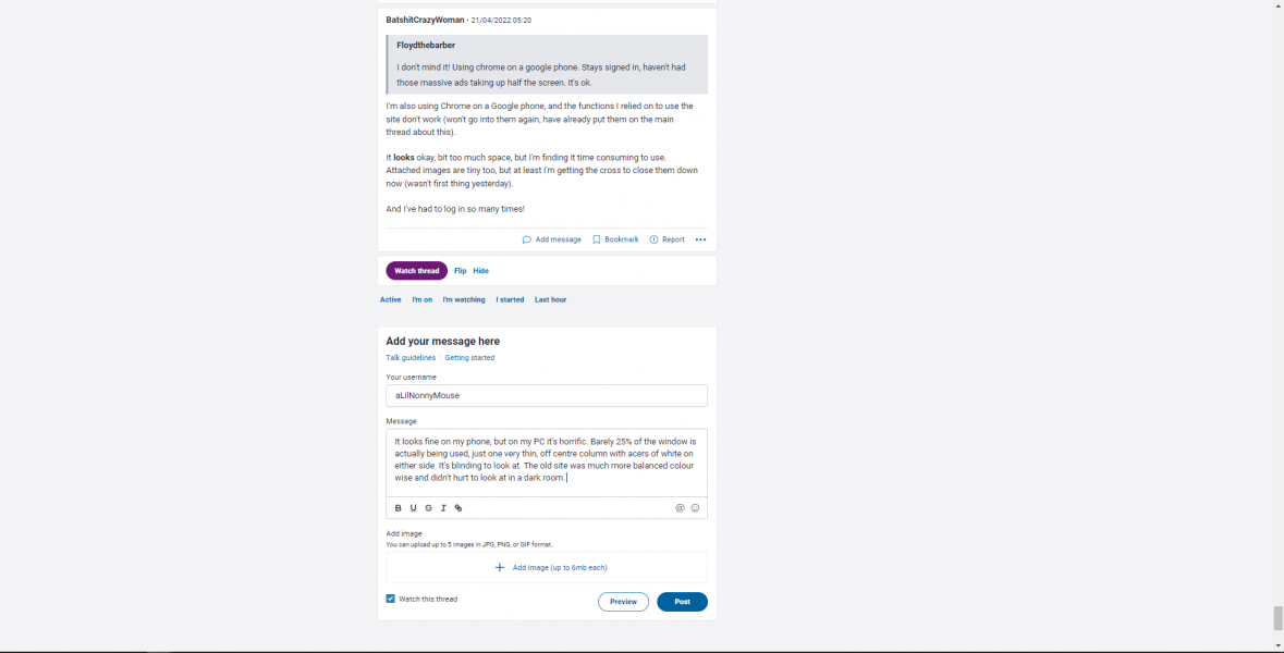 Was anyone on here a tester for this awful new site? 