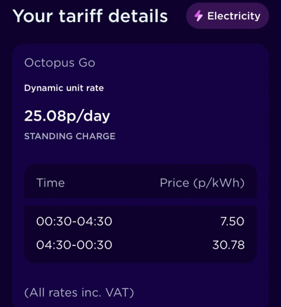 What are your Electric prices per unit 